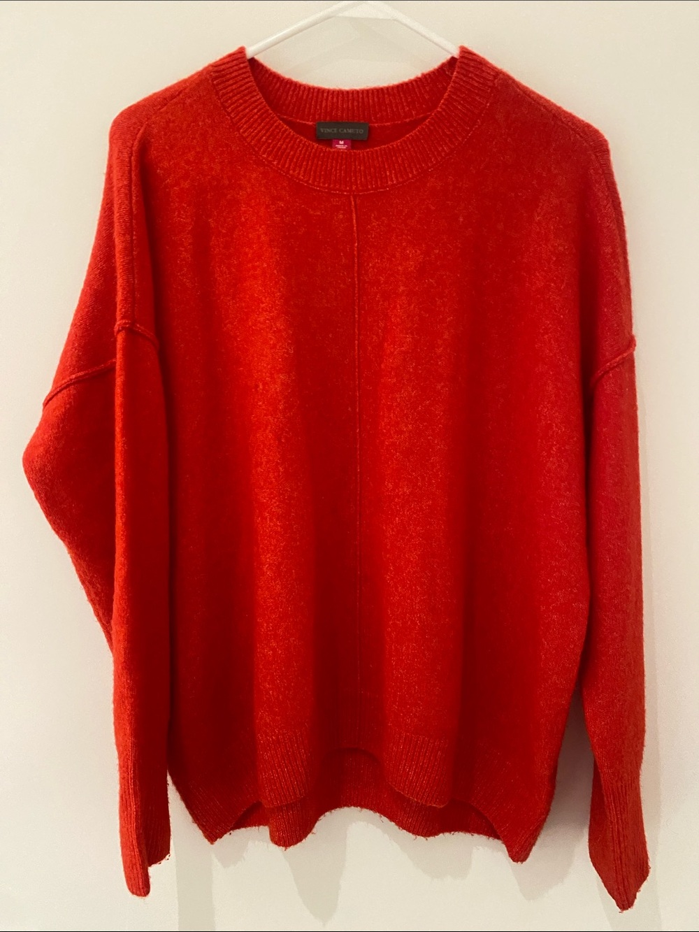 Vince Camuto Long Sleeve Crew Neck Orange Sweater Oversized High M